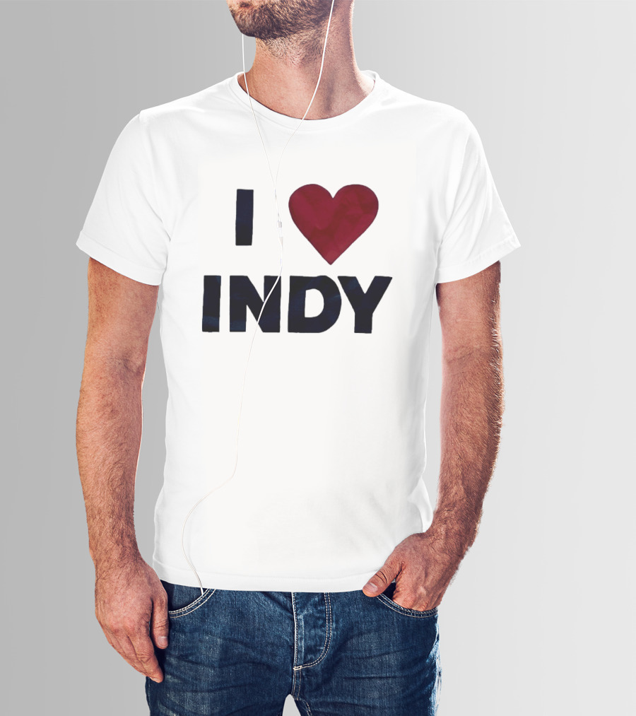 I Love Indy Heart Shape Indianapolis Sentiment T-Shirt