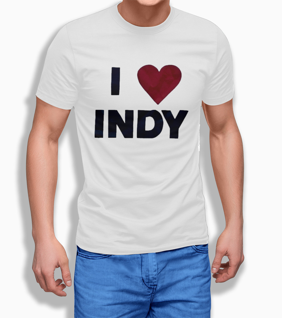 I Love Indy Heart Shape Indianapolis Sentiment T-Shirt