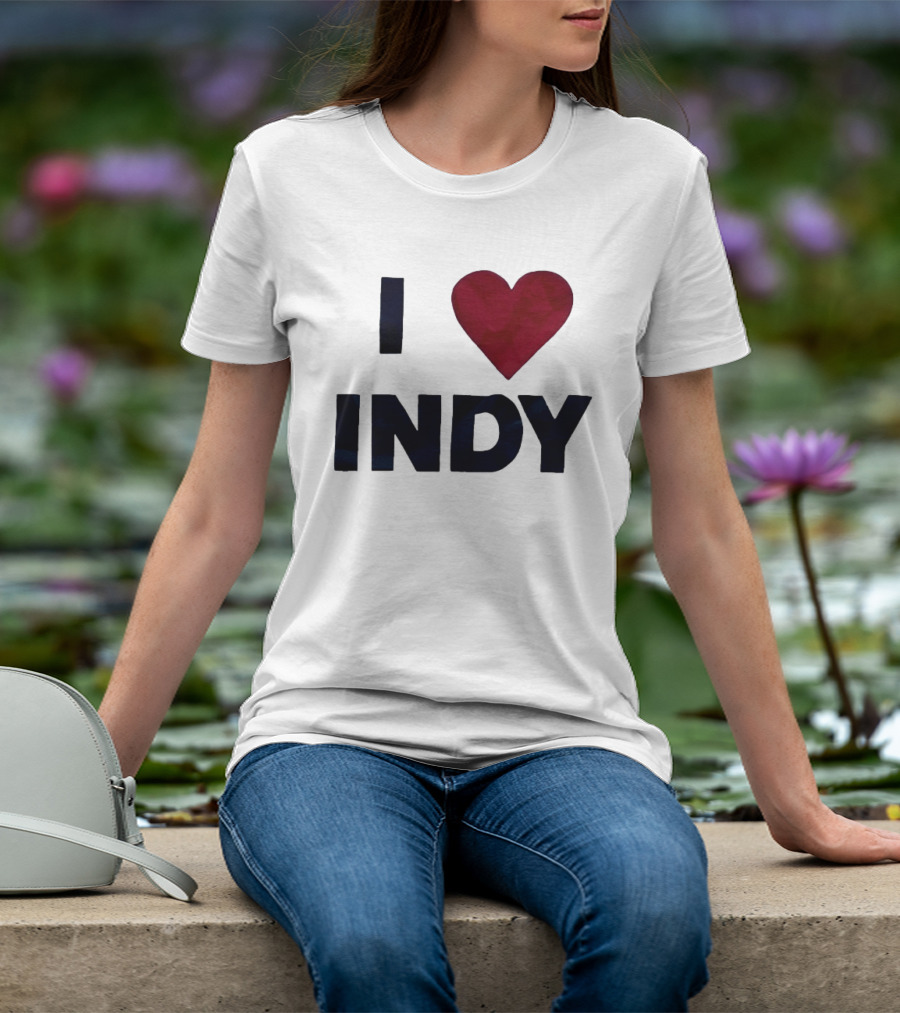 I Love Indy Heart Shape Indianapolis Sentiment T-Shirt