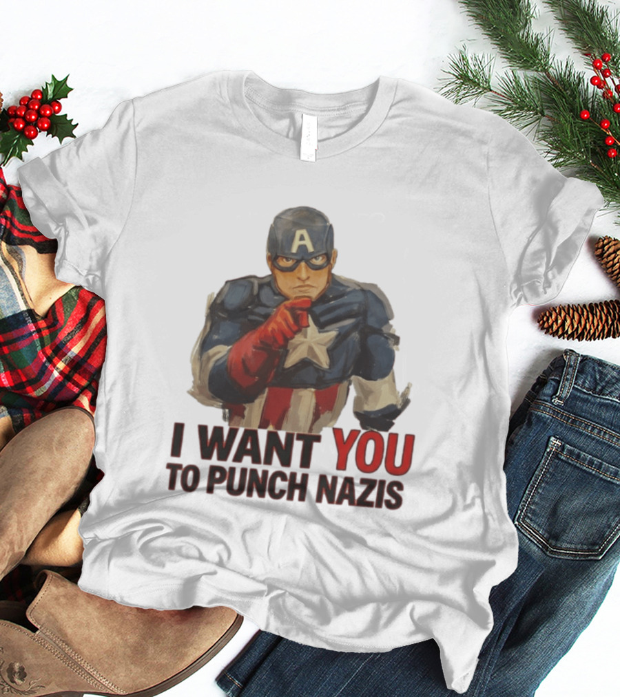 I Want You To Punch Nazis Captain America T-Shirt