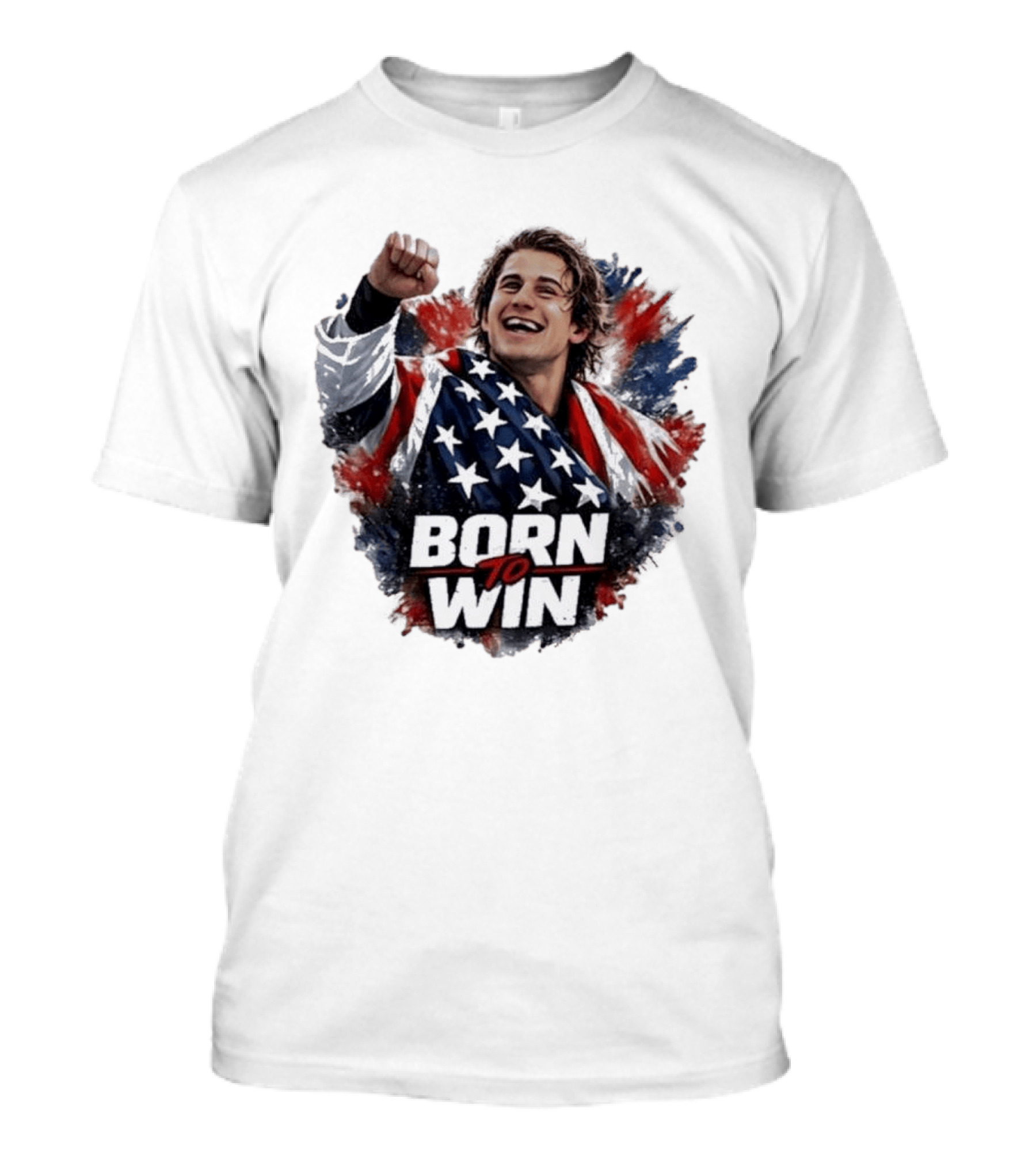 Born To Win Jack Hughes Team USA Hockey Victory T-Shirt