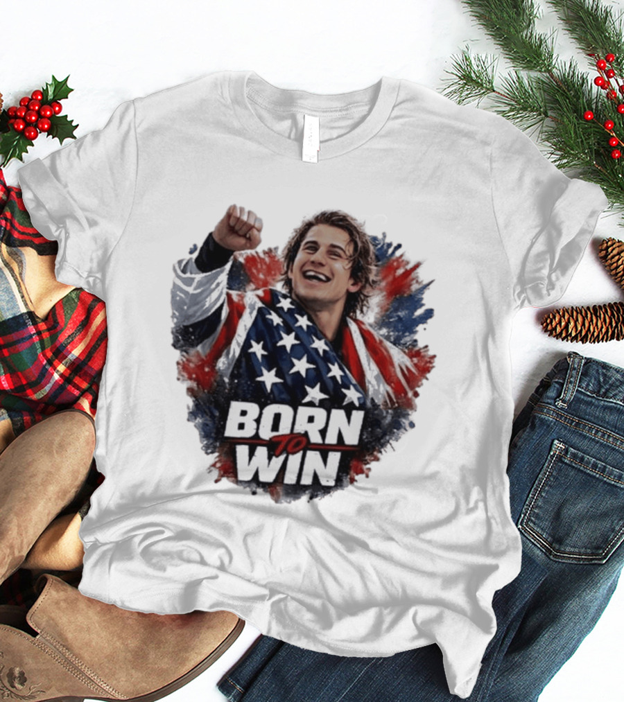 Born To Win Jack Hughes Team USA Hockey Victory T-Shirt