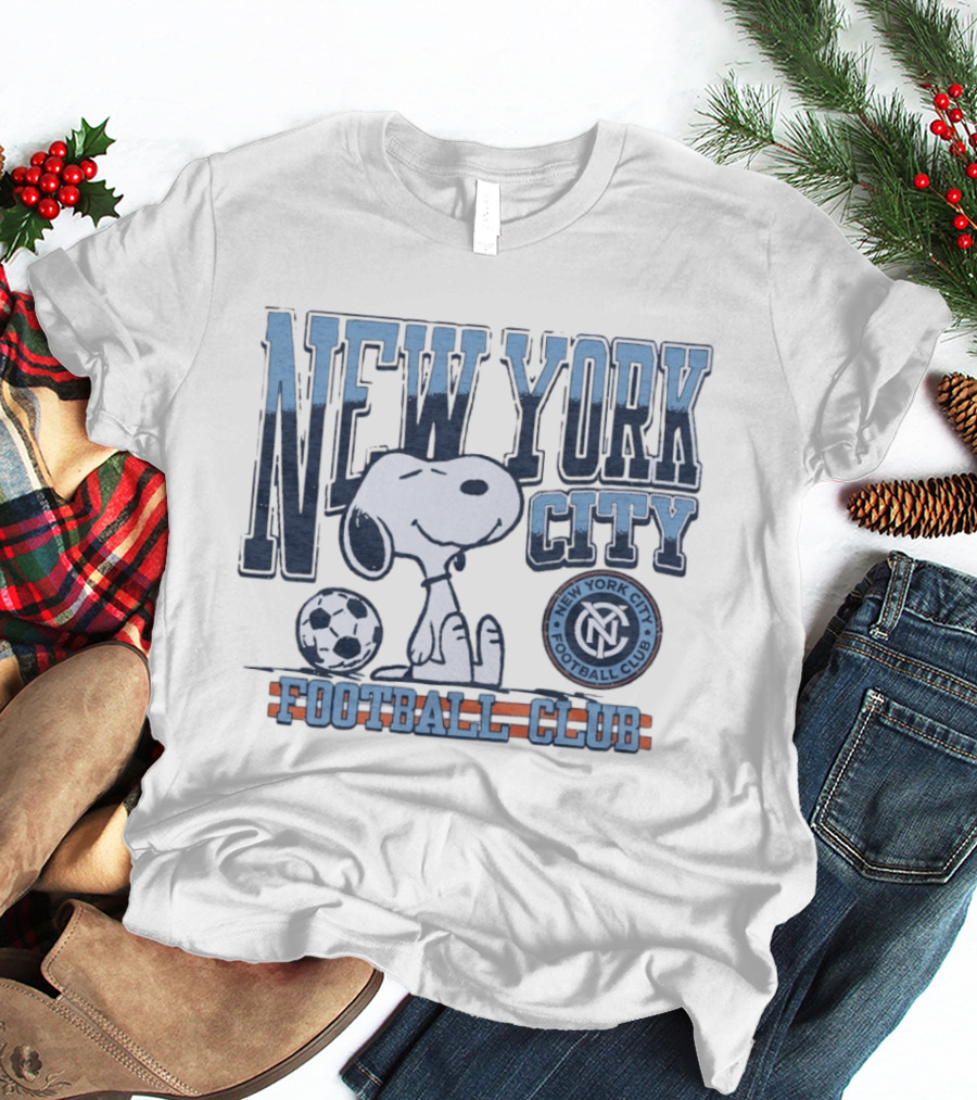 Peanuts Snoopy New York City Football Club Soccer Collaboration T-Shirt