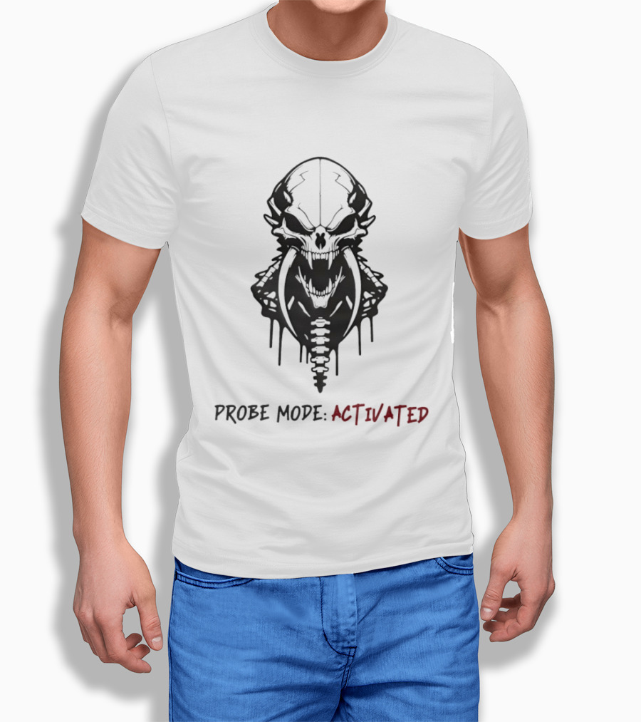 Probe Mode Activated Alien Skull Dripping Kree Artifact T-Shirt