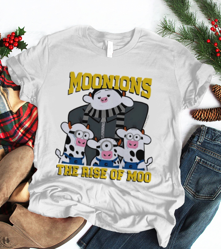 Moonions The Rise Of Moo Funny Cows With Overalls And Goggles T-Shirt