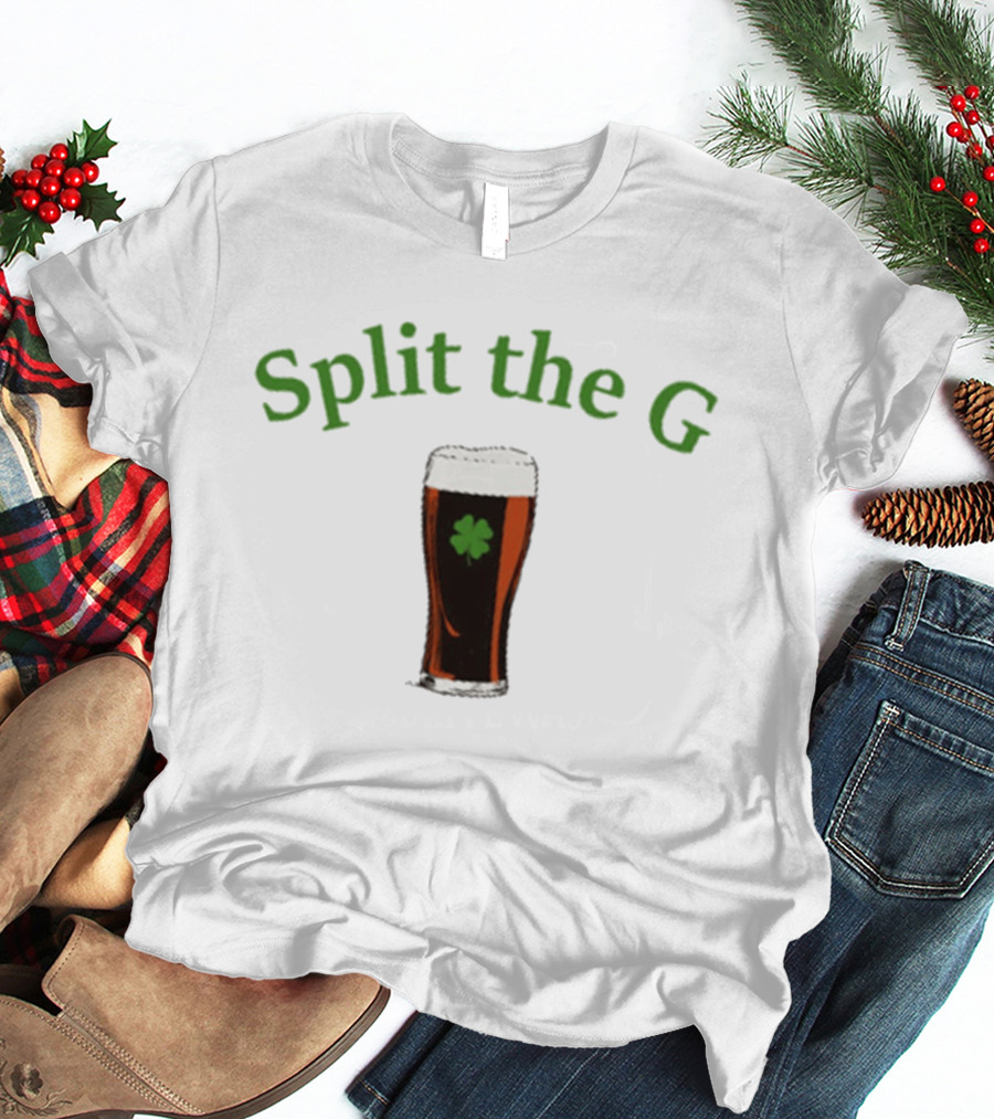 Split The G Saint Patrick's Day Beer With Shamrock T-Shirt