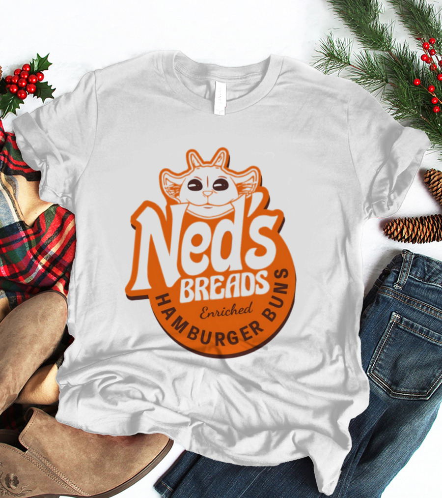 Ned's Breads Enriched Hamburger Buns Cat T-Shirt