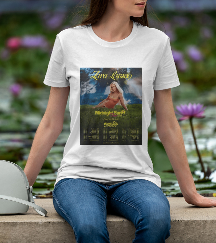 Zara Larsson Midnight Sun Tour 2026 Special Guest Moore Dates And Locations T-Shirt