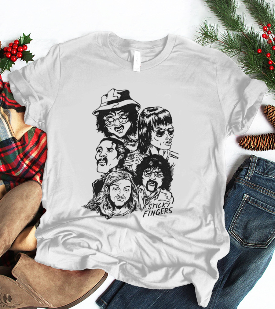 Sticky Fingers Band Member Caricature T-Shirt