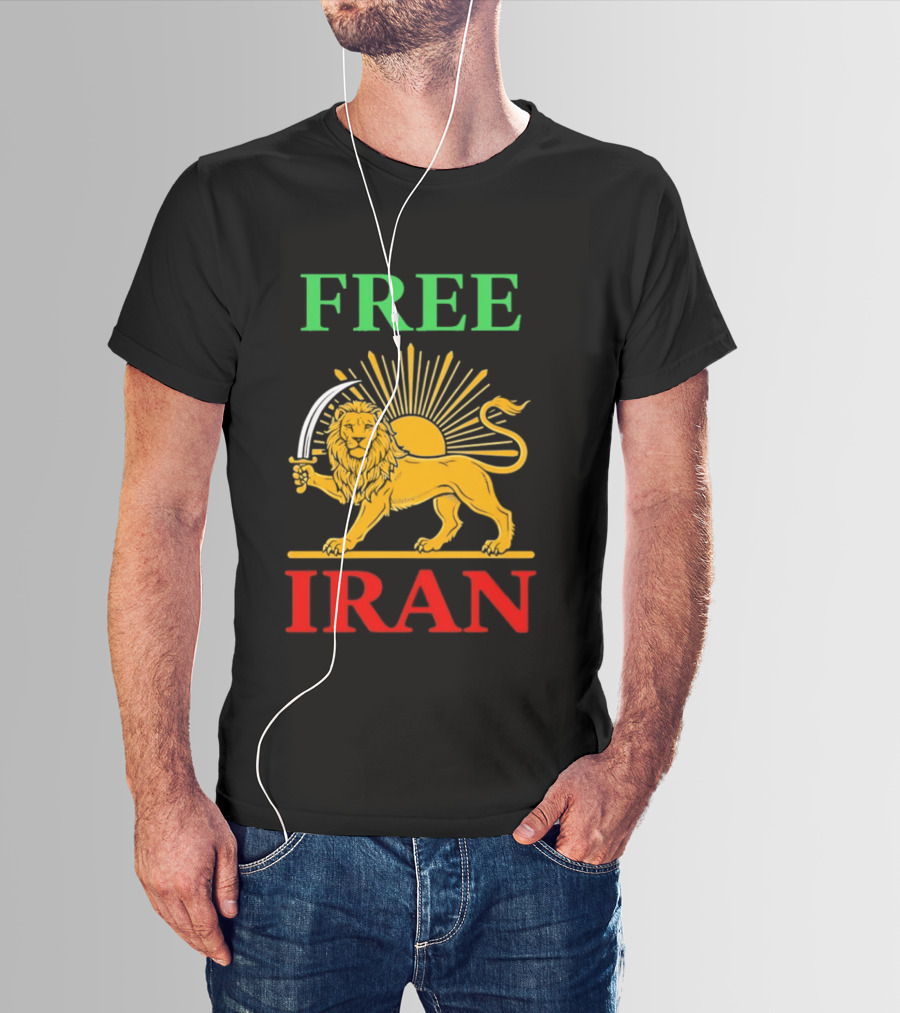 Free Iran Lion And Sun Shir O Khorshid T-Shirt