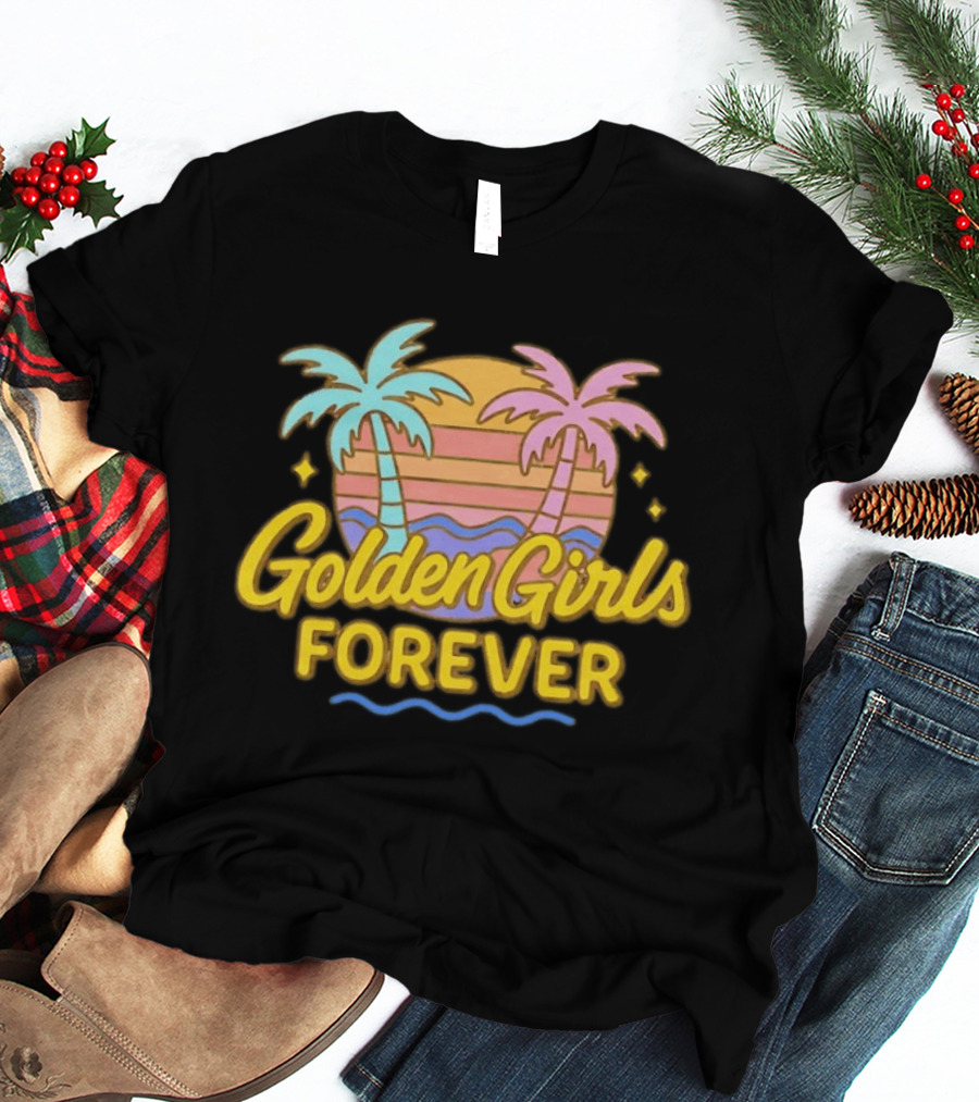 Golden Girls Forever Sunset Palm Trees Retro Aesthetic T-Shirt