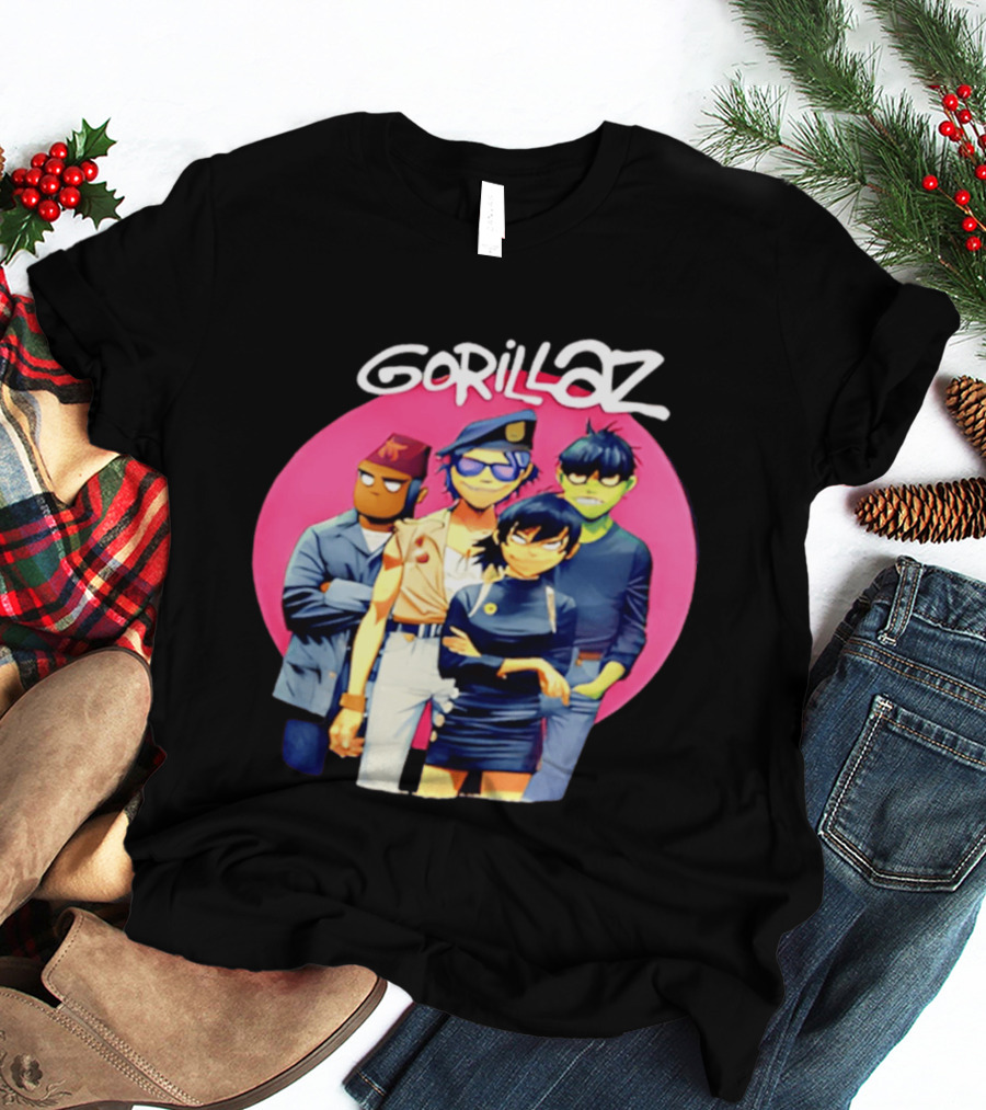 Gorillaz Cartoon Band Characters Group T-Shirt