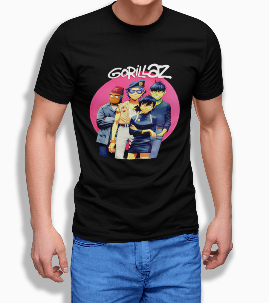 Gorillaz Cartoon Band Characters Group T-Shirt