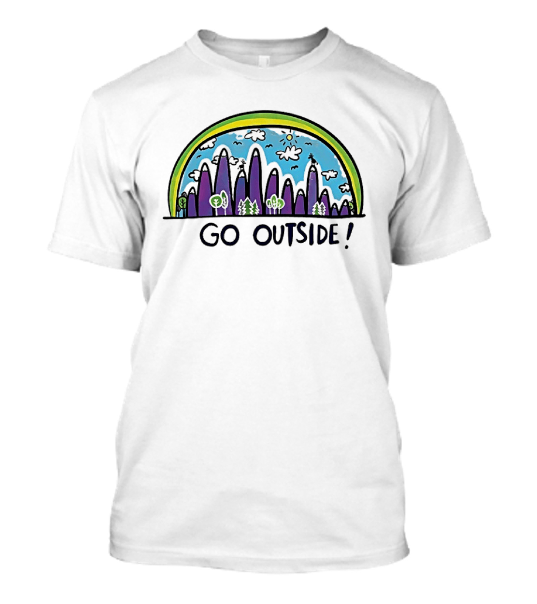 Go Outside Colorful Nature Landscape Urban Skyline T-Shirt