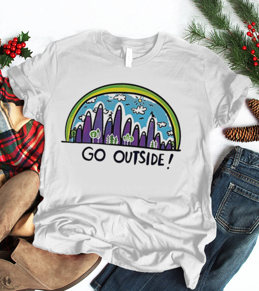 Go Outside Colorful Nature Landscape Urban Skyline T-Shirt