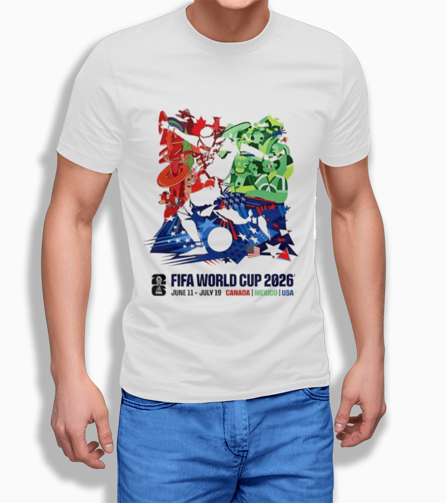 FIFA World Cup 2026 June 11 July 19 Canada Mexico USA T-Shirt