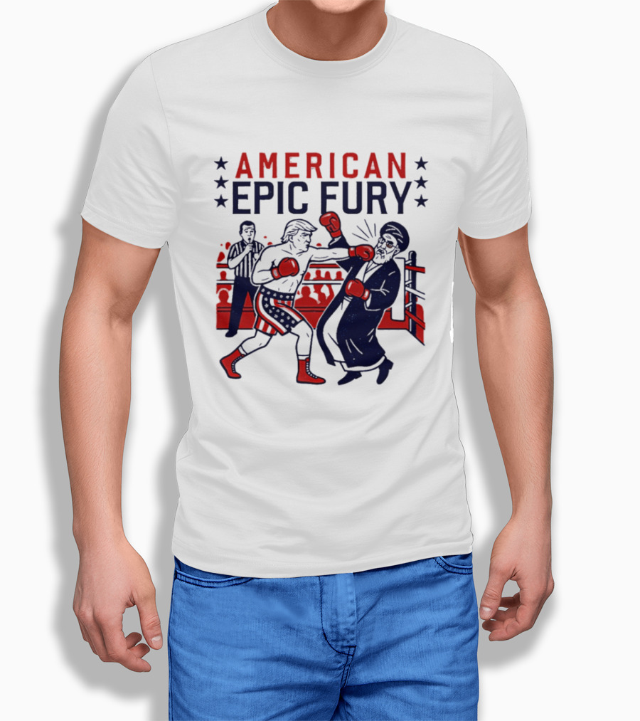 American Epic Fury Khamenei Vs Trump Boxing Showdown T-Shirt