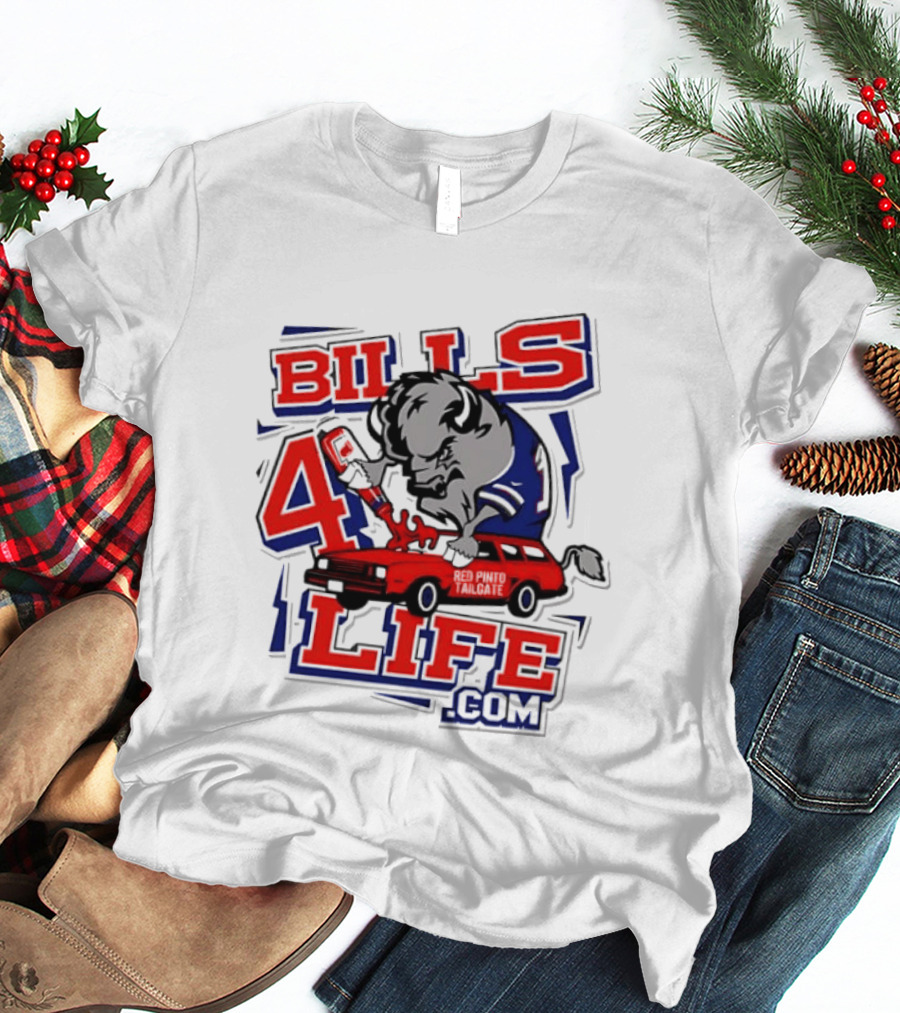 BILLS 4 LIFE COM Buffalo And Jumping Car T-Shirt