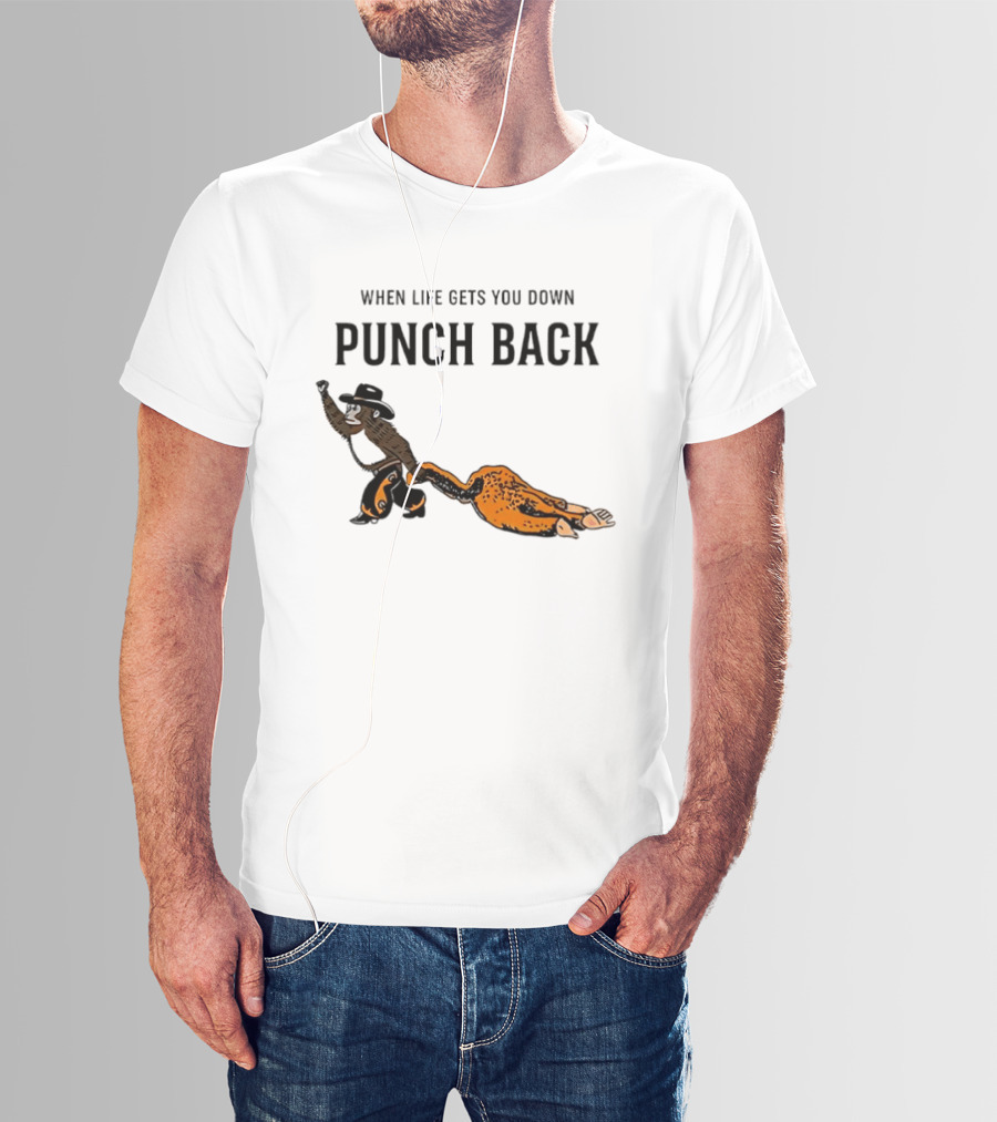 When Life Gets You Down Punch Back Meme Monkey Cowboy T-Shirt