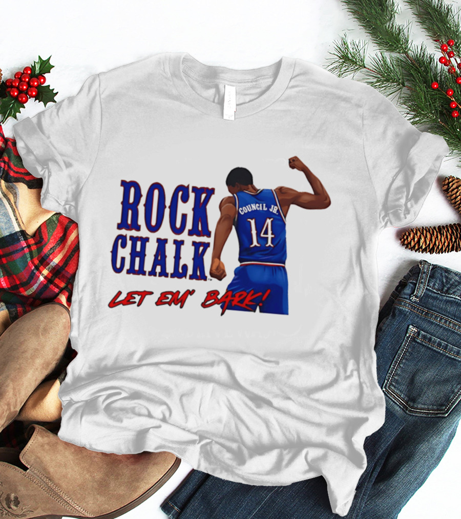 Rock Chalk Melvin Council Jr 14 Let Em' Bark T-Shirt