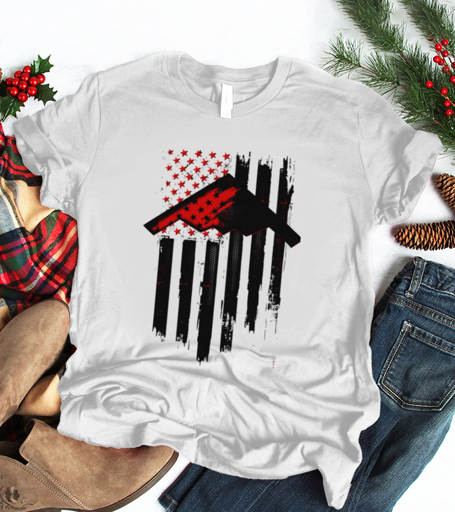 Sprit Carbon Onyx USA Flag Black Red Stars And Stripes T-Shirt