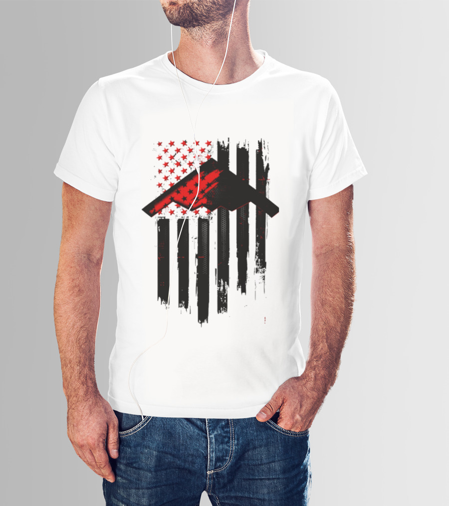 Sprit Carbon Onyx USA Flag Black Red Stars And Stripes T-Shirt