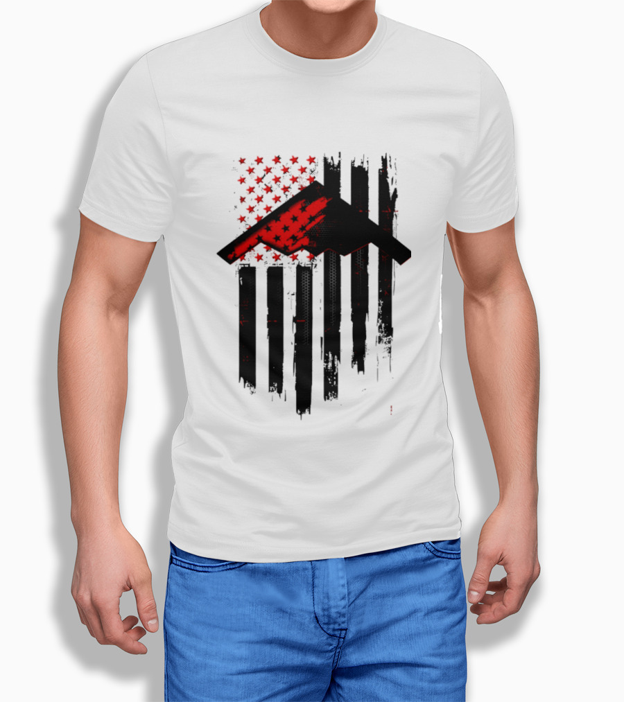 Sprit Carbon Onyx USA Flag Black Red Stars And Stripes T-Shirt