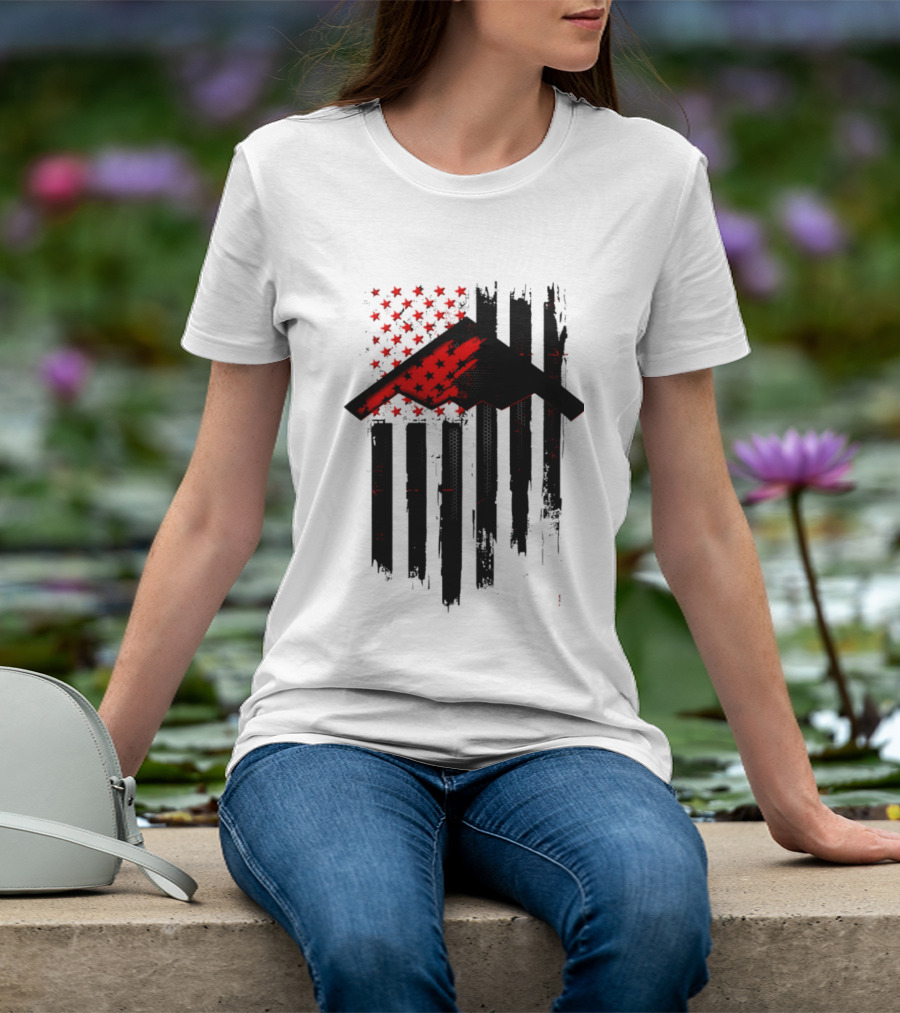 Sprit Carbon Onyx USA Flag Black Red Stars And Stripes T-Shirt