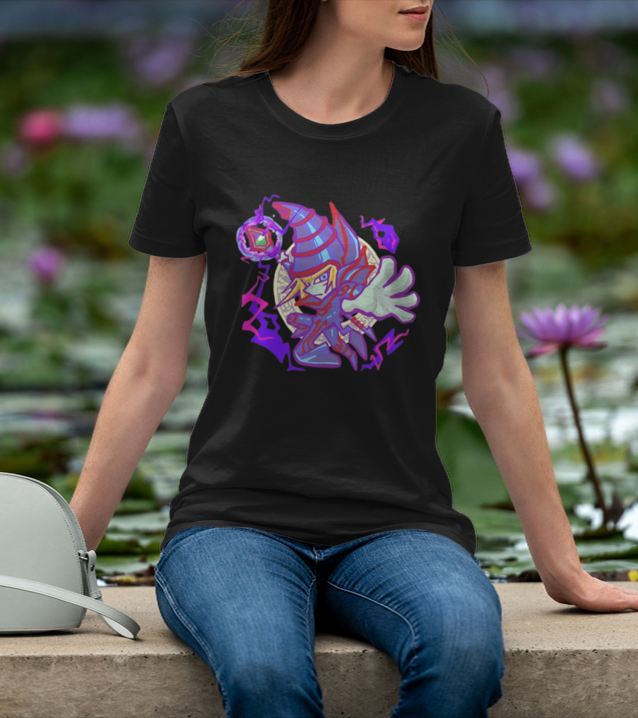 Dark Magician Yu Gi Oh Chibi Style Illustration Mystic Energy Sphere T-Shirt