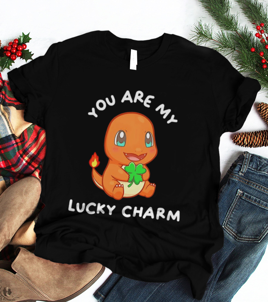 You Are My Lucky Charm Pokemon Charmander Clover Image T-Shirt