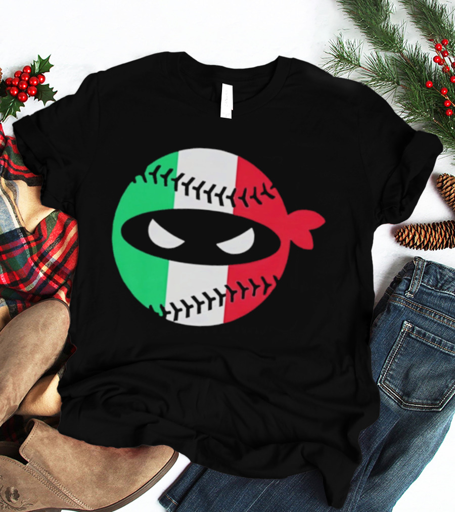 Pitching Ninja Italy Baseball Italian Flag Sports Fan Элита T-Shirt