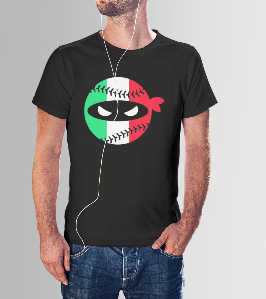 Pitching Ninja Italy Baseball Italian Flag Sports Fan Элита T-Shirt