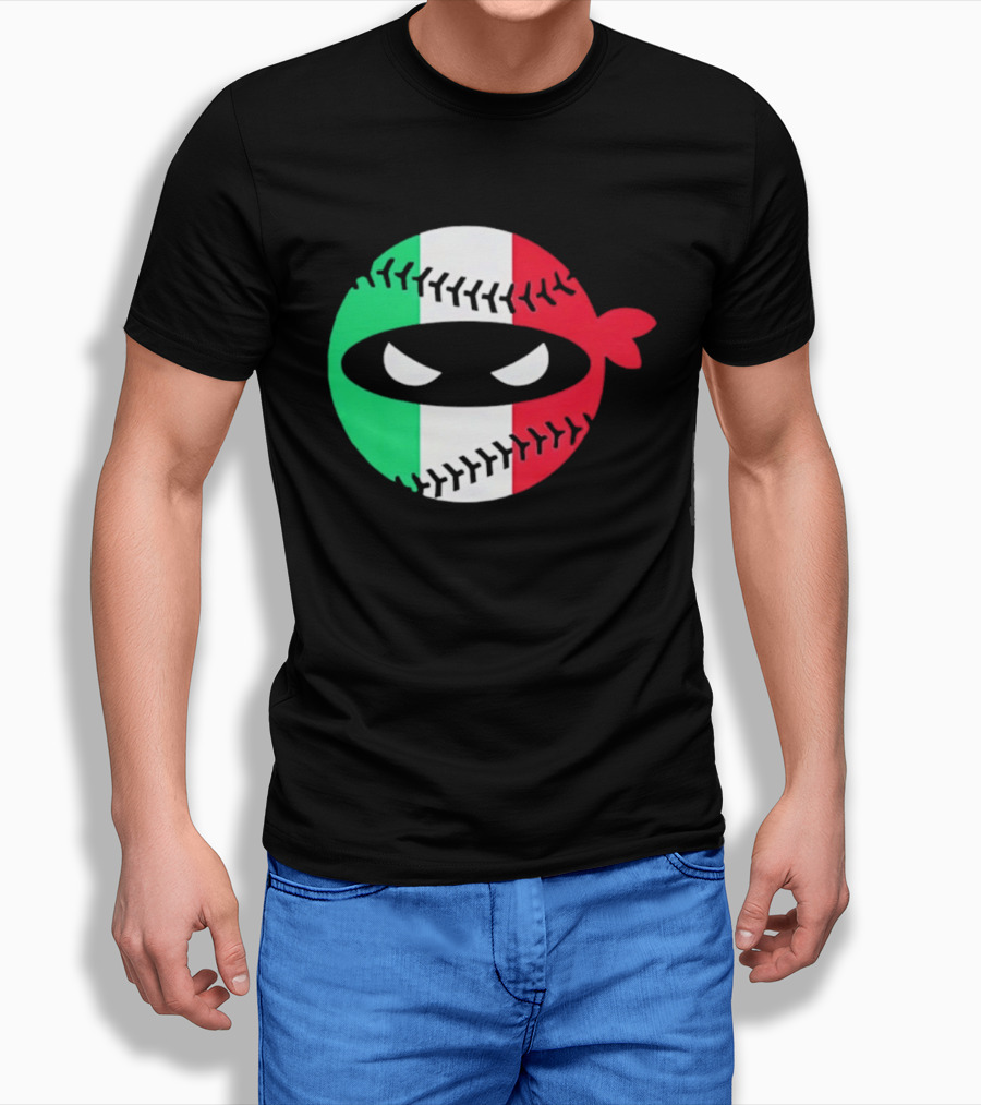 Pitching Ninja Italy Baseball Italian Flag Sports Fan Элита T-Shirt