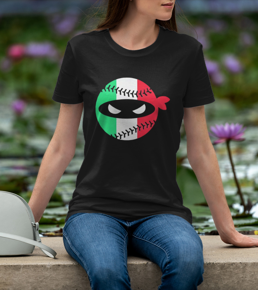 Pitching Ninja Italy Baseball Italian Flag Sports Fan Элита T-Shirt