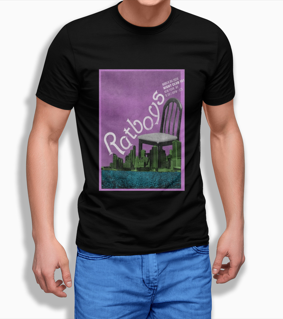 Ratboys March 4 2026 Night Club 101 New York NY Concert Event Chair Cityscape T-Shirt