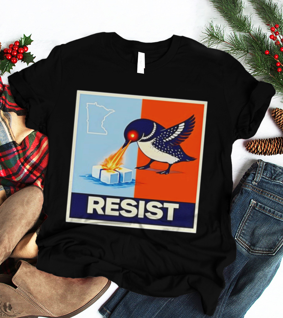 Resist Minnesota Loon Melting ICE Protest T-Shirt