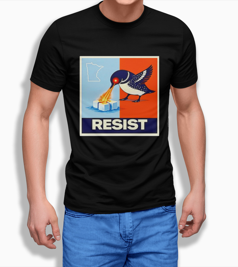 Resist Minnesota Loon Melting ICE Protest T-Shirt