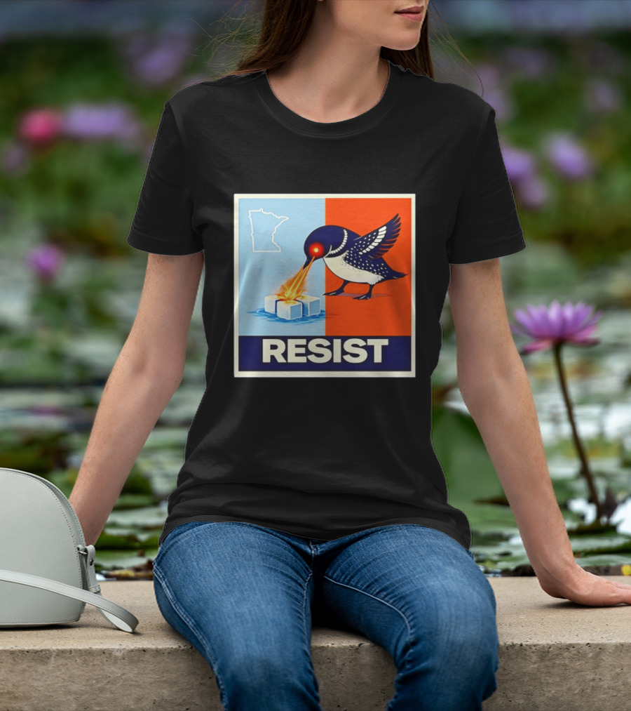 Resist Minnesota Loon Melting ICE Protest T-Shirt