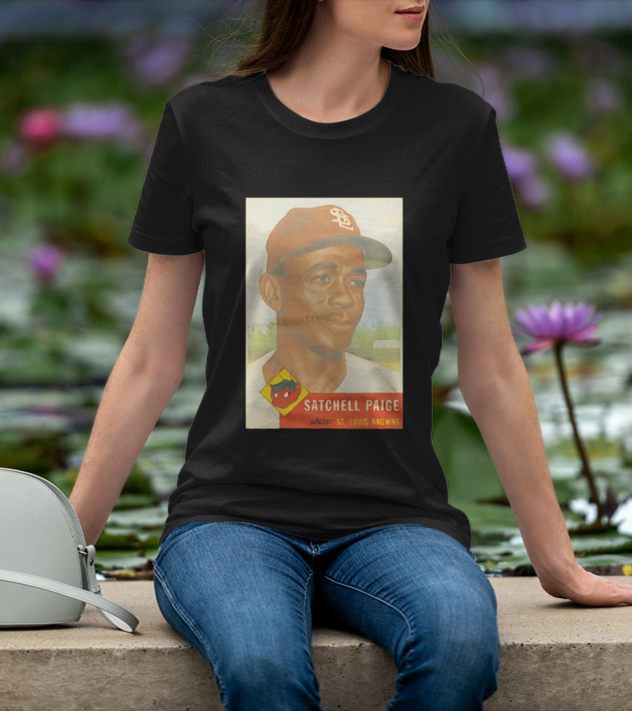 Satchell Paige 1953 Topps St. Louis Browns Pitcher Baseball Card T-Shirt