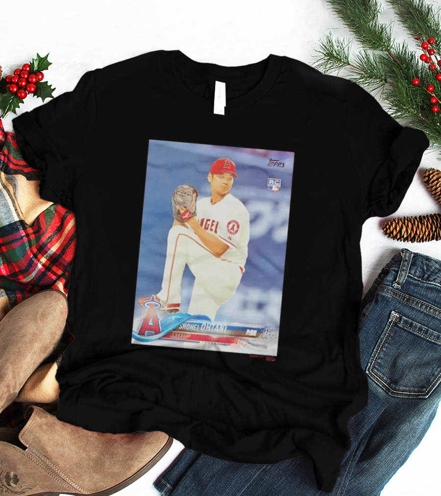 Shohei Ohtani Angels 2018 Topps Baseball Card RC Rookie PDI T-Shirt
