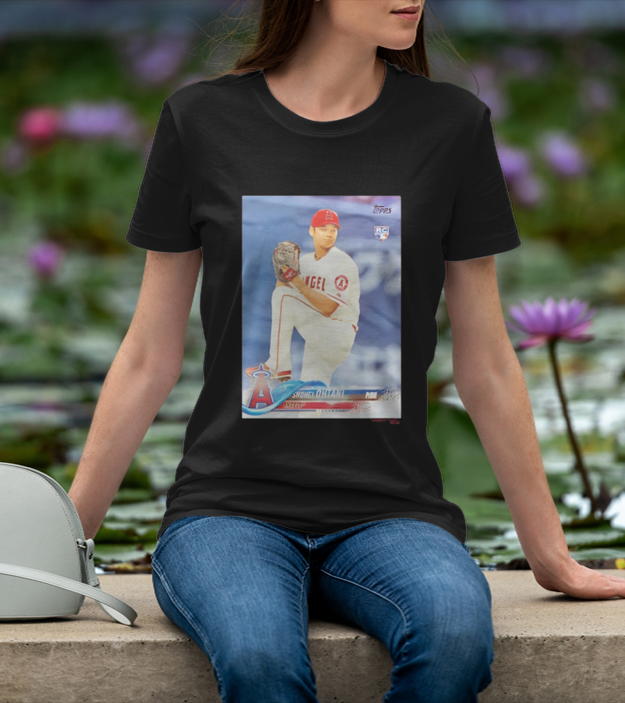 Shohei Ohtani Angels 2018 Topps Baseball Card RC Rookie PDI T-Shirt