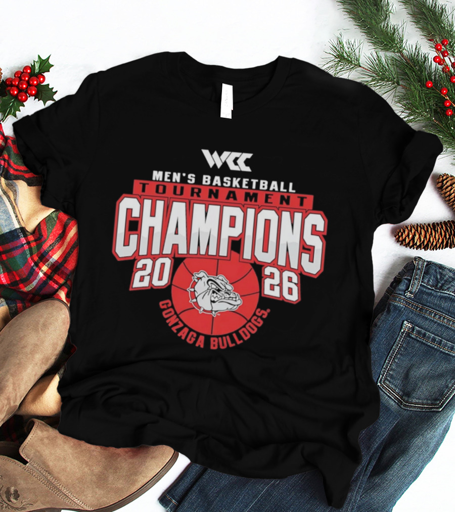 WCC Men's Basketball Tournament Champions 2028 Gonzaga Bulldogs T-Shirt