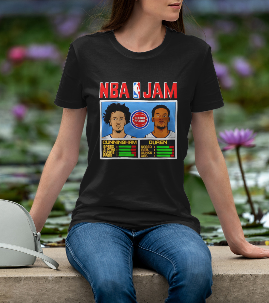 NBA Jam Detroit Pistons Cade Cunningham Jalen Duren Stats T-Shirt