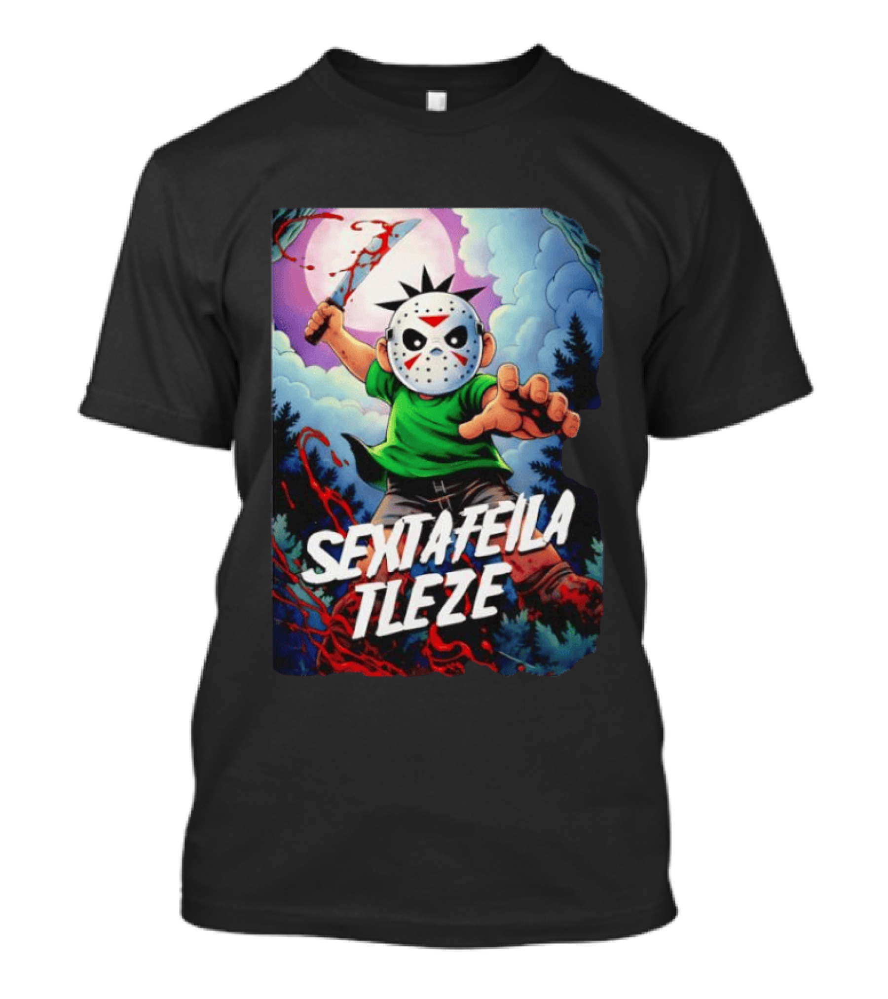 Jason Voorhees Sexta Feila Tleze Chibi Masked Character With Knife T-Shirt
