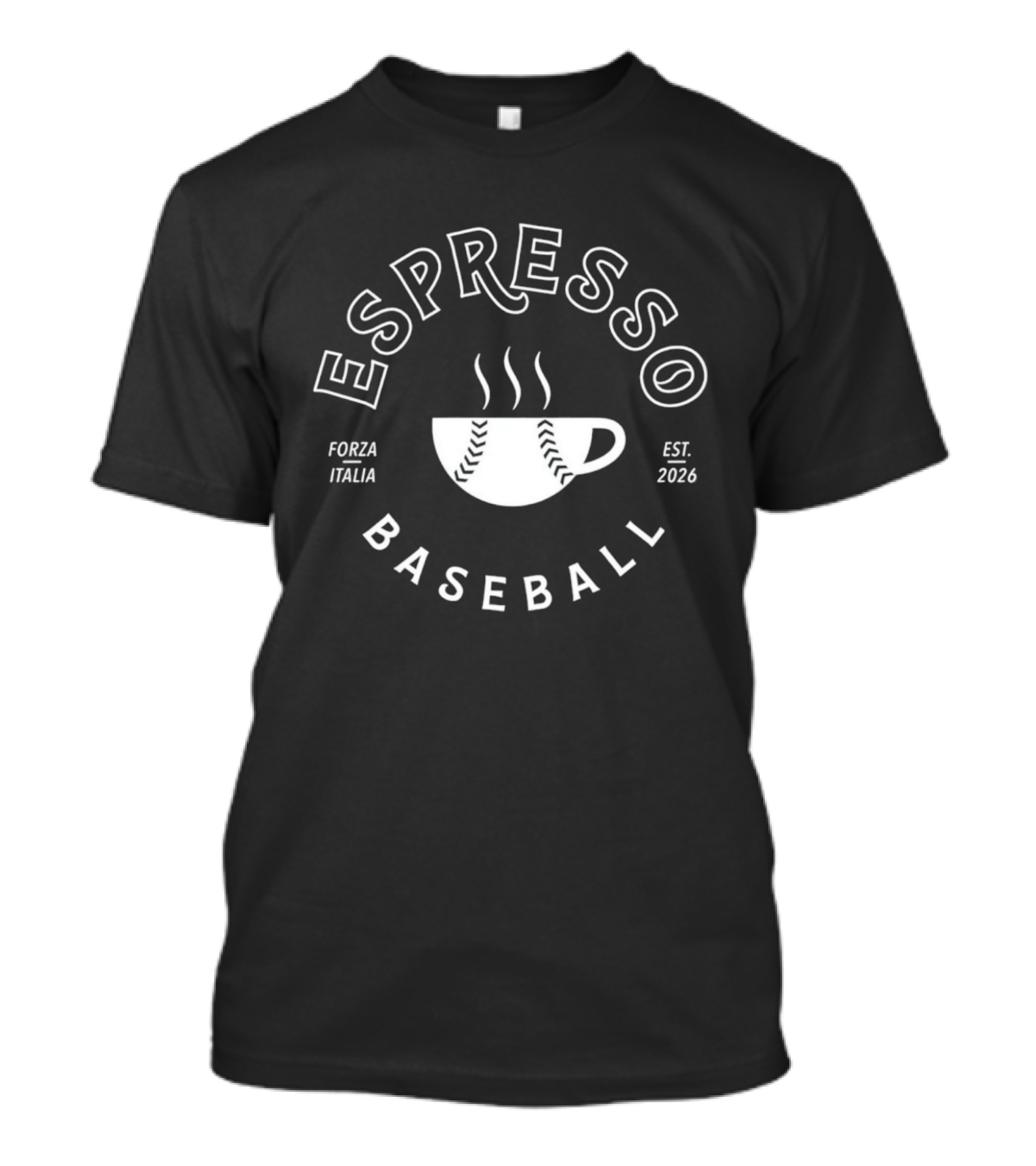 Espresso Baseball Forza Italia Est 2026 Iconic Coffee Cup With Stitching T-Shirt