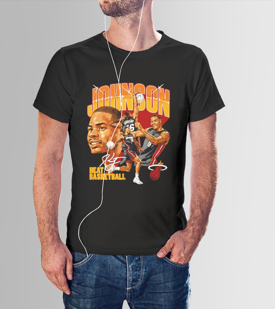 Johnson Miami Heat Basketball Player Collage T-Shirt