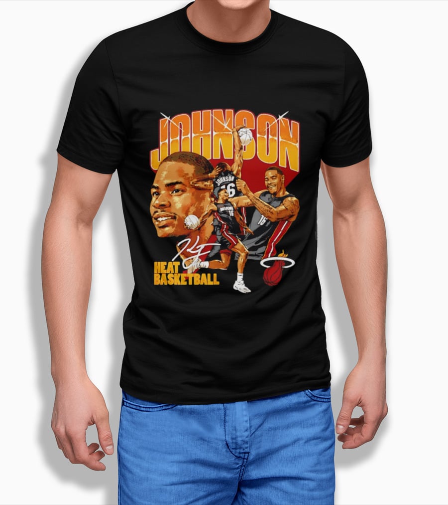 Johnson Miami Heat Basketball Player Collage T-Shirt