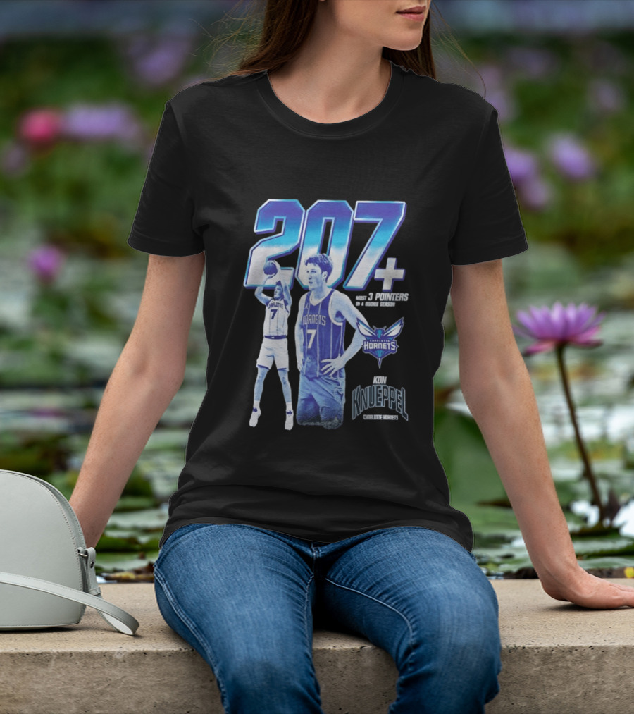 207+ Most 3 Pointers In NBA Rookie Season Kon Knueppel Charlotte Hornets T-Shirt