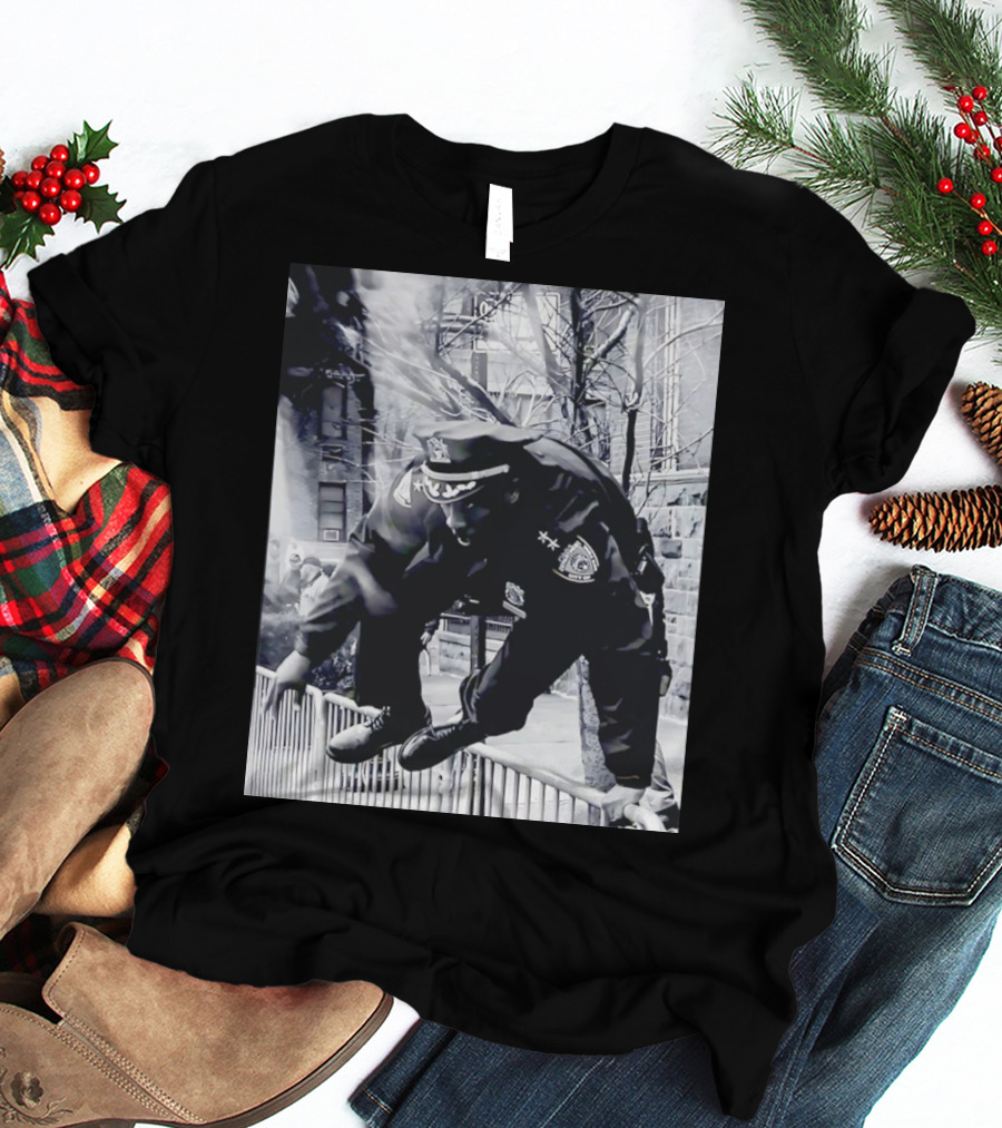 Chief Aaron Edwards American Hero Police Officer Jumping Fence T-Shirt