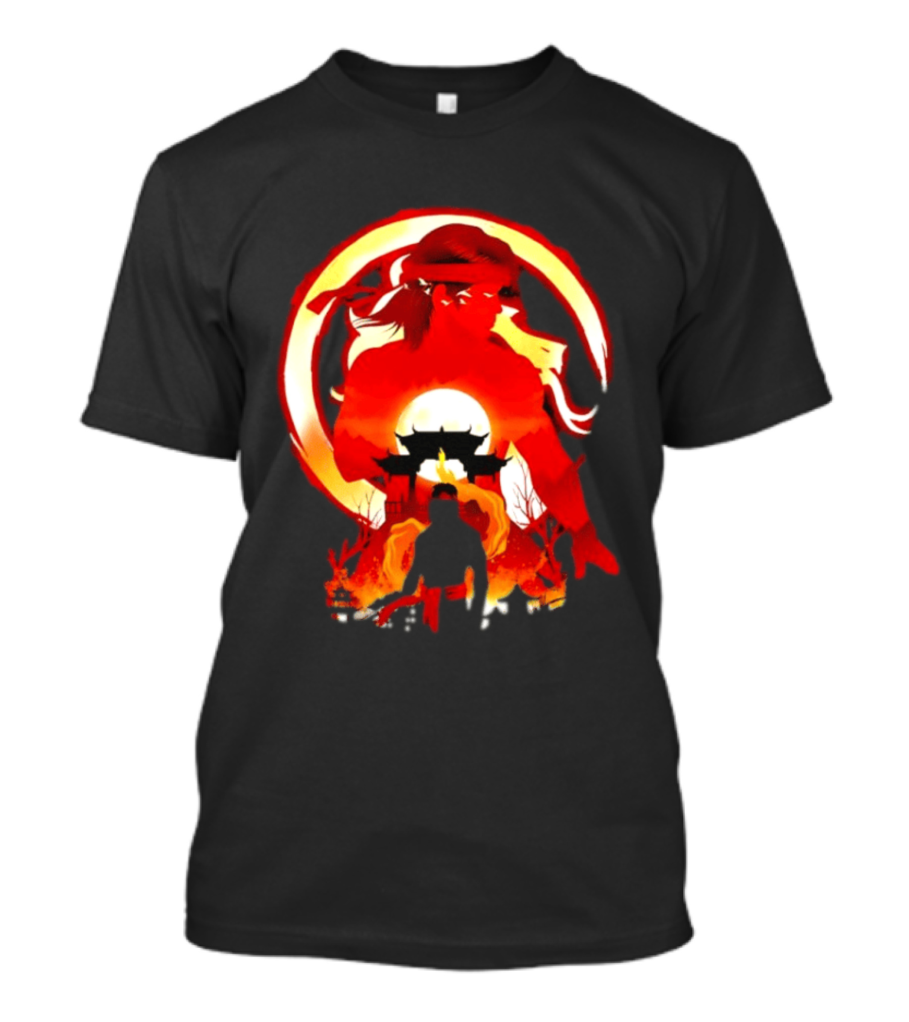 Liu Kang Mortal Kombat Dragon Circle Fire Temple Scene T-Shirt
